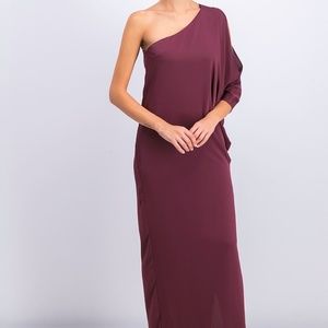 Bcbgmaxazria Women's Cascading One-Shoulder Gown, Vnetnrose